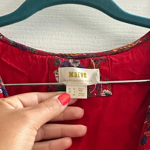 Maeve Anthropologie Rosalia Wrap Dress Floral Ruffled V-Neck Sundress Size 6