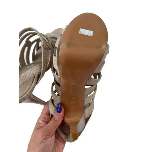 Elie Tahari Taupe Beige Leather Slingback Heels Size 39/9