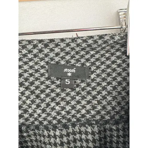 Stoosh Womens Houndstooth Mini Skirt Size 5 Polyester Blend Black & White
