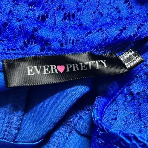 Ever Pretty Long dress size 10 royal blue long dress sweetheart neckline all over crochet