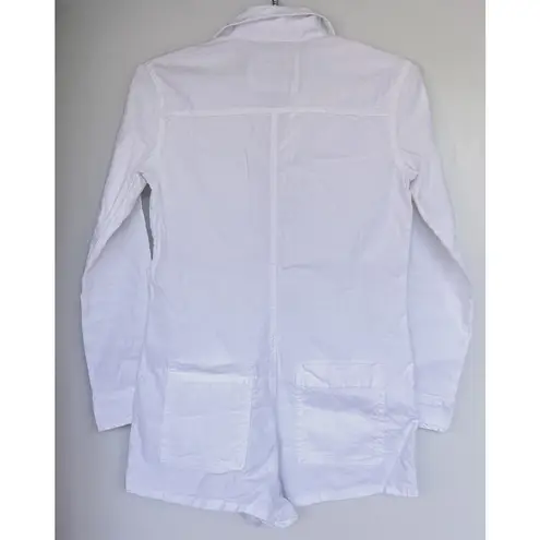 NWOT Frank & Eileen Ireland Italian Linen Button Up Romper Playsuit Utility XXS White