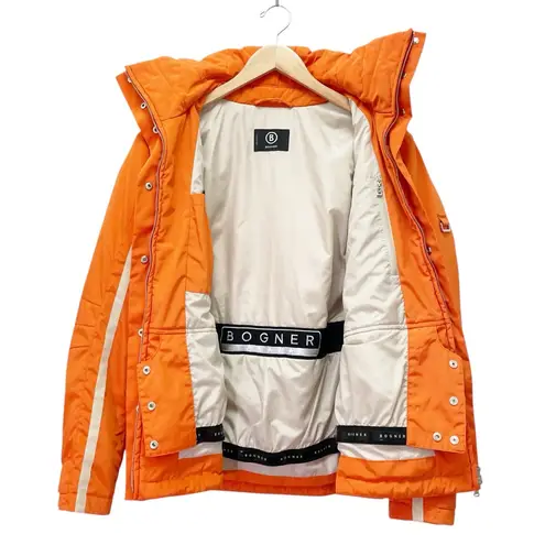 Bogner Orange Ski Jacket Size 8 EU 38 Snow Coat Reflective Trim Embroidered Back