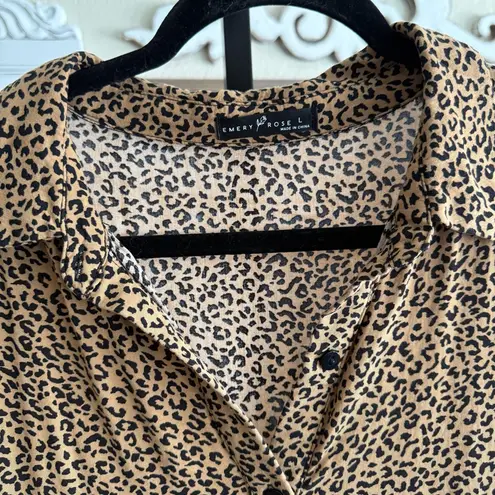 Neutral Animal Print Midi Dress Modest Leopard Collared Tiered Boho Flowy Large Brown