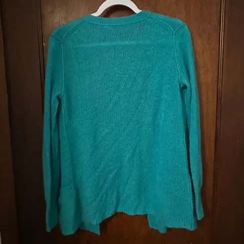 360 Cashmere  Teal Open Front Cashmere Cardigan Sweater Size S