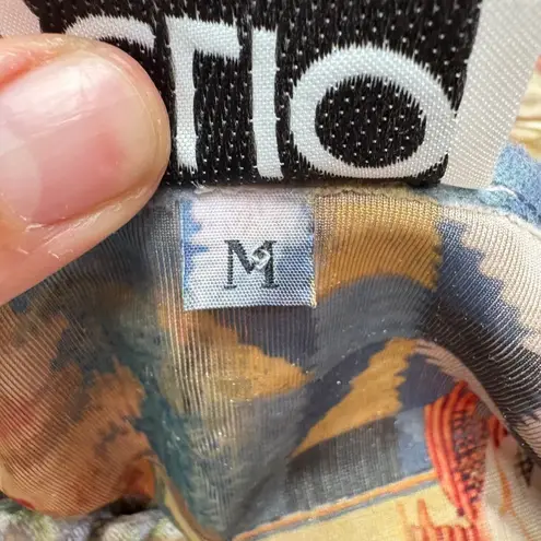 Vintage CLIO Women's Velvet Ruched Top Long Sleeve V Neck Graphic Retro Y2K M Tan Size M