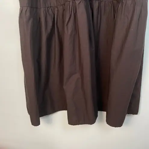 Nation Ltd Brown Ruffle Tiered Maxi Dress M Boho Cottagecore V-Neck Button Front