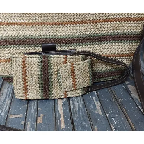 Amanda Smith Cute Woven Striped Round Handle Boho Bag with Detachable Strap