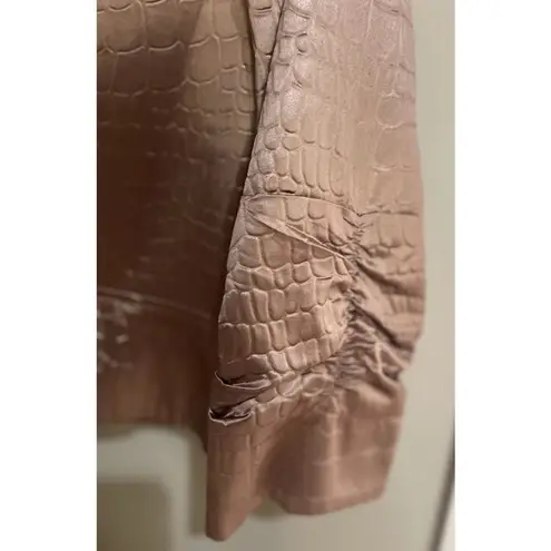 Elegantissimo Firenze Embossed Leather Look Jacket Size 10 Brown