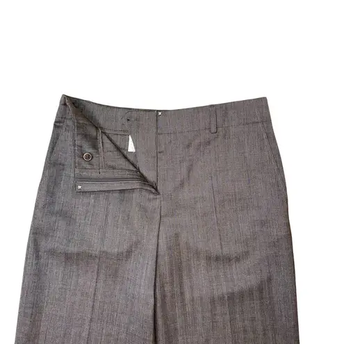 Gunex Womens Gray Pin Stripe Wool Trousers Slacks Work SZ 8 Italy Straight Leg