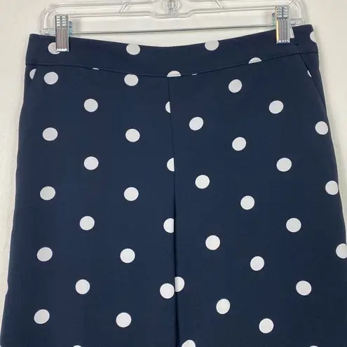 New York & Co Navy & White Polka Dot Flare Pants Blue