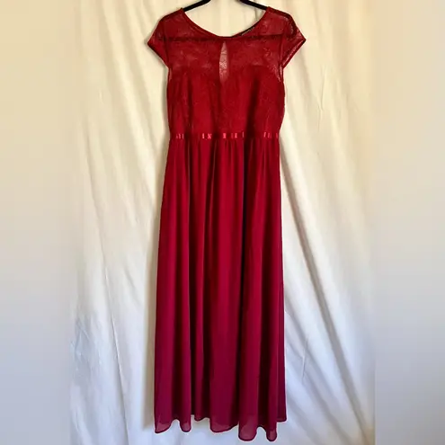Rephyllis Elegant Red Formal Lace Maxi Dress Size L