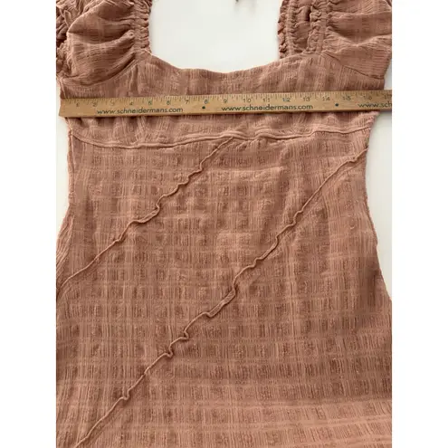 Free People  Mini Dress Ruffle Size S Clay Free Est Endless Summer Elle Festival