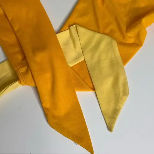 Cider Color Block Tie Front Crop Top Graphic Tee Short Sleeve Casual T Shirt Med