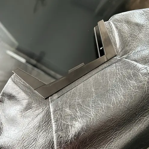 Frame MAISON ETNAD Norah Metallic Clutch, Silver, Retail $680