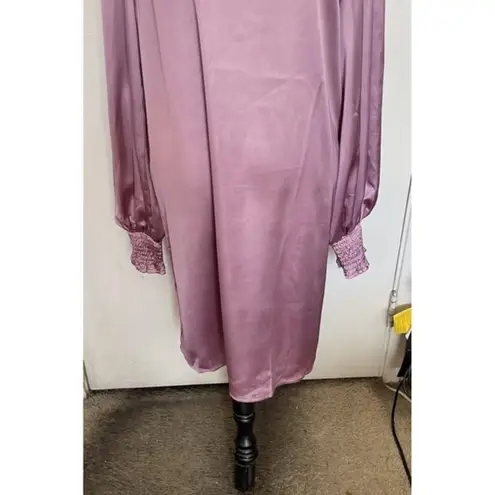 Skylar Rose Womens Dress Shift Purple Metallic Size XL Puff Scrunch Sleeves NWT