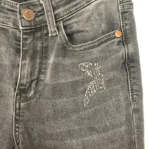 Judy Blue 0 24 black skinny fit denim jeans distressed raw hem cute casual basic