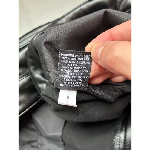 Women's Black Vegan Leather Pleather Pants Size 18 High Rise Boot Cut