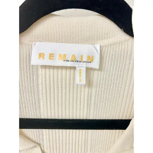 REMAIN Birger Christensen Joy Long Sleeve Rib Midi Sweater Dress Cream Women's S