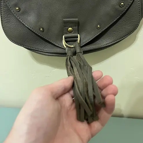 See By Chloe Mini Collins Crossbody Shoulder Handbag Purse Gray Leather Boho