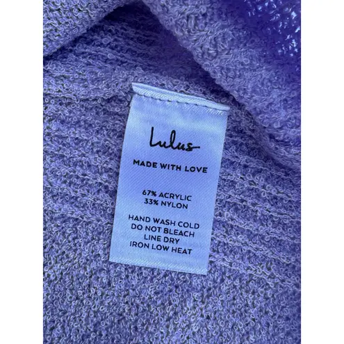 Lulus Comfy Memories Lavender Knit Open
