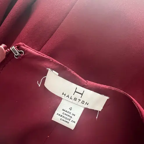 H by Halston HALSTON Crew Neck Fit and Flare Cocktail Red Mini Dress Sz 4