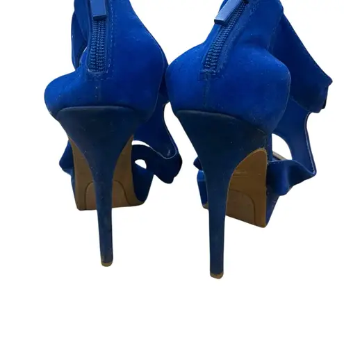 Anne Michelle Blue and Silver Women's High Heel Shoes