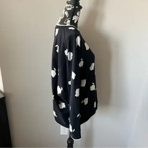 Max Mara Sweatshirt Foggia Abstract Botanical Print Black Large oversized