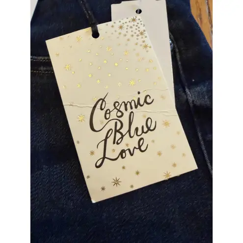 Cosmic Blue Love Jeans Womens 29 Indigo Candice High Rise Crop Wide Leg Stretch