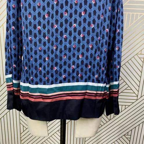 Maje Cristen Blouse Top Blue Printed Geometric