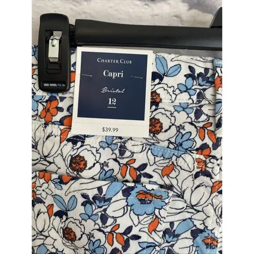 Charter Club Women’s NWT Tummy Slimming Floral Print Bristol Capri Pants Size 12