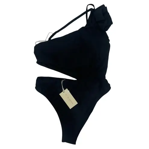 Ramy Brook Nyomi Swimsuit Size Large Flower One Piece Black Cutout NWT Swim