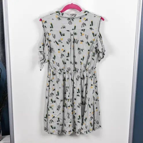 Angie Cold Shoulder Cactus Print Dress