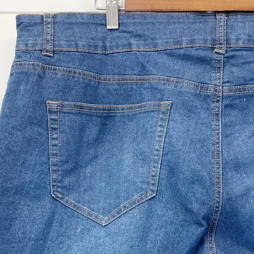 NEW Simply Emma Plus Size Denim Shorts Cuffed American Blue Wash Stretchy