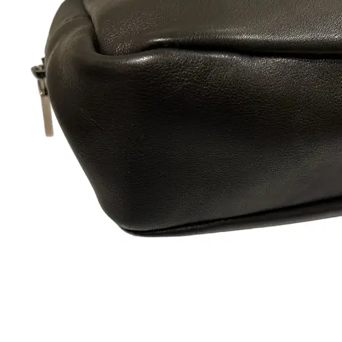 Furla Black Leather Shoulder Bag with Silver Chain Strap EUC