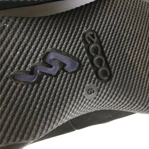 ECCO Black Suede Loafers Shoes Womens Size 8