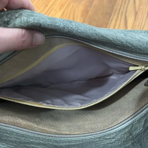 Ostrich Crossbody Bag Purse Handbag Grey Gray