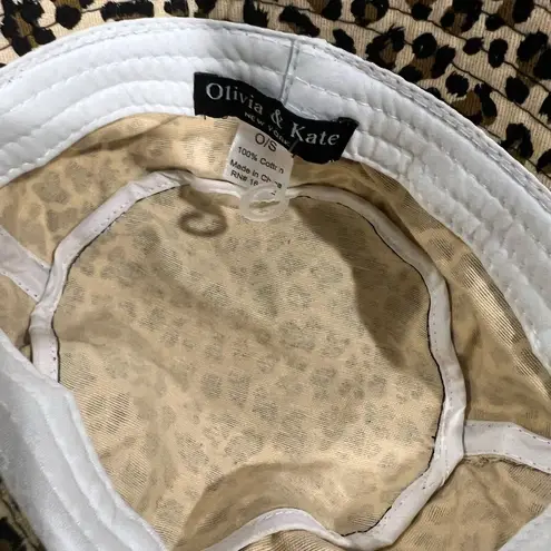 Olivia + Kate Leopard Print Bucket Hat Black