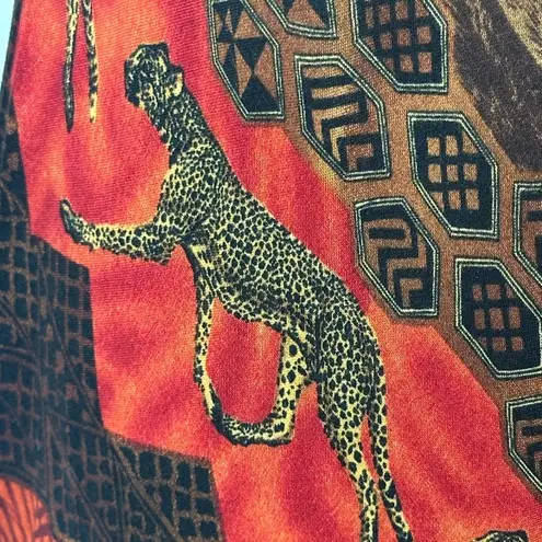 Y2K Safari Print Maxi Dress Red Size 4P