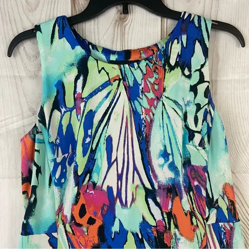 AB Studio Abstract Watercolor Shift Tank Midi Dress Women’s Size Medium