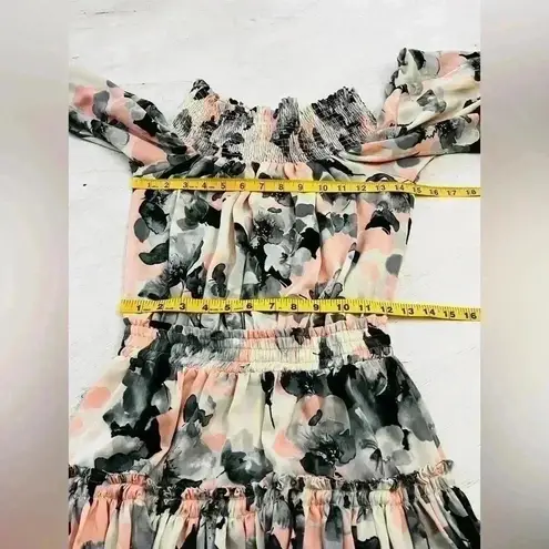 MISA Los Angeles Freesia Off The Shoulder Watercolor Floral Dress Size XS $282