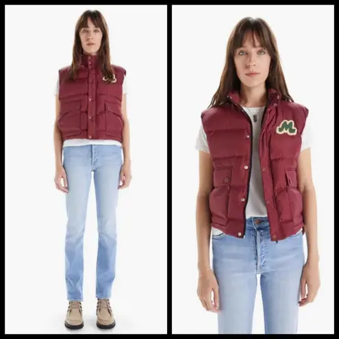 💕MOTHER💕 The Pillow Talk Patch Puffer Vest Long Distance Run Around Large NWOT