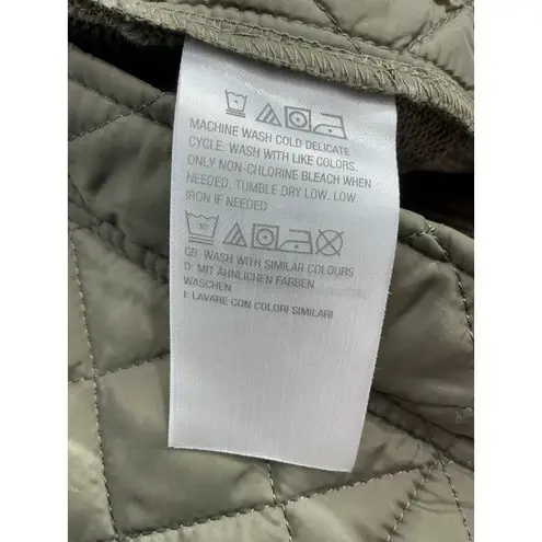 Womans D & Co XL Green Quilted Puffer Outdoor Sweater