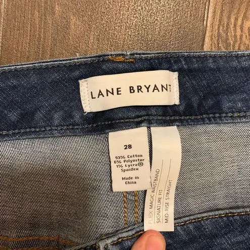 Lane Bryant  dark wash Signature fit 28 magic waistband jeans