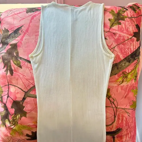 SKIMS cotton rib maxi dress white cream full length