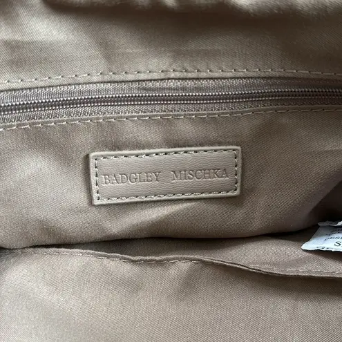 Badgley Mischka NWOT Wrapped Frame Taupe Brown Clutch Chain Shoulder Bag