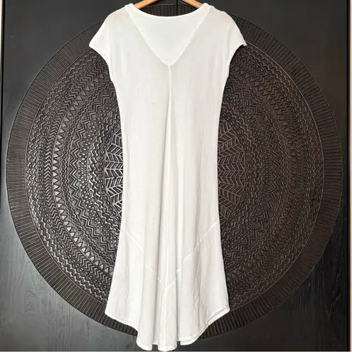 Oh My Gauze Cotton Midi Dress Size 1 S/M White Boho Lagenlook Beachy Coastal Size M