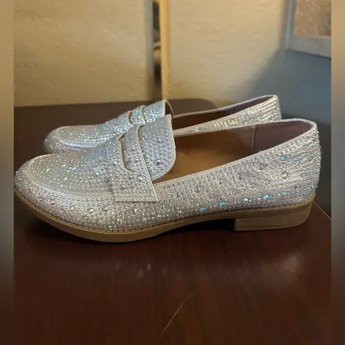 Forever Link  Glittering Silver Loafers