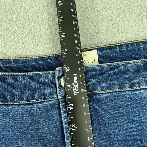 Eloquii The Flare Jean Women 24 Blue Dark Wash Wide Leg Denim