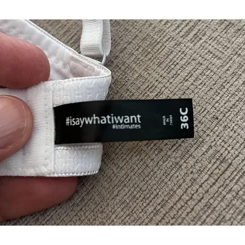 Isaywhatiwant Bra Womens 36C White Padded Underwire Intimates Adjustable Straps Size undefined