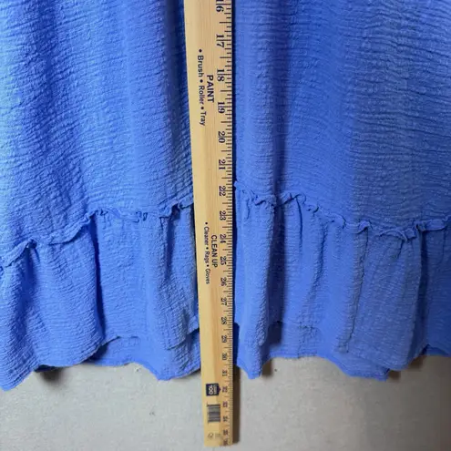 Kona Sol Swim Cover Up Dress Blue Ruffle Casual Cotton Beach Size XL